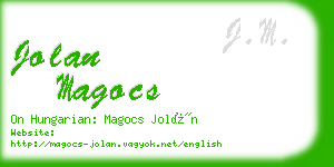 jolan magocs business card